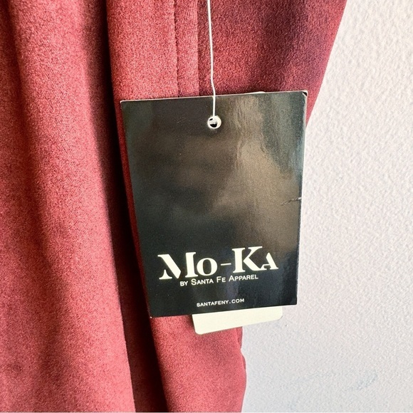 Stitch Fix MO-KA Burgundy Long Vest Lizzie Southwestern Faux Suede size XL - Picture 3 of 7